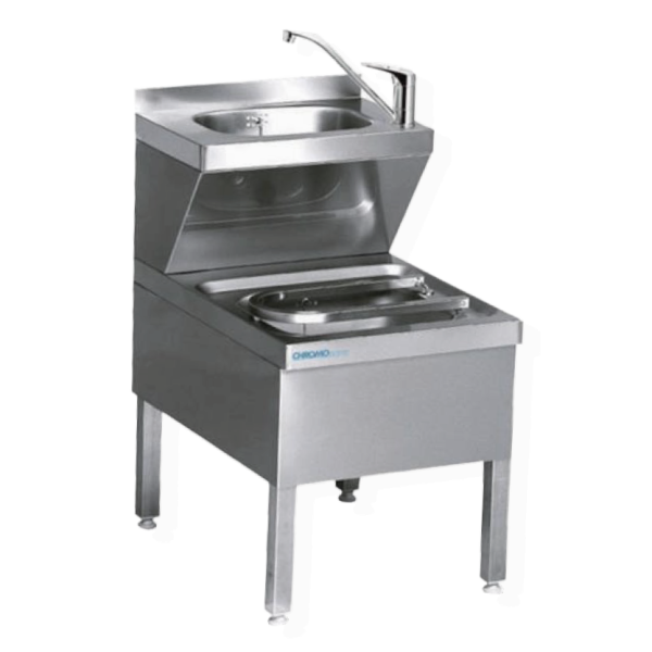 CHROMOnorm Edelstahl Ausguss-Handwasch-Kombination Standausführung - verschiedene Tiefen