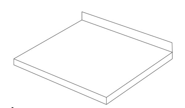 Aufkantung hinten 50mm in jeweiliger Materialstärke