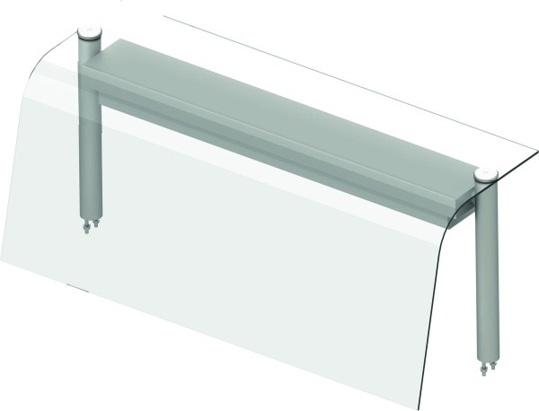 STALGAST Glas-Aufsatzbord mit Hustenschutz und Wärmelampe 790x455x450 mm für Speisenausgabesysteme