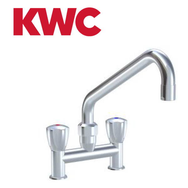 KWC Gastro K.24.42.E2.000C35 3/4" Zweigriffarmatur - Zweiloch - leicht erhöhter Auslauf - gerad