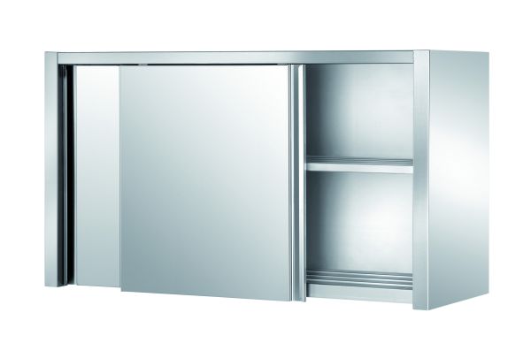 GASTROXTREM Edelstahl Wandhängeschrank mit Schiebetüren 660 mm Höhe
