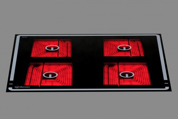 Berner BS4CEW XXL-Einbauceranfeld für gastronomische Anwendungen - 16 kW - 4 Quadratkochzonen