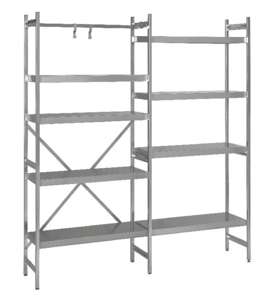 SARO Anbauregal 1175 x 400 x 1800mm 4 glatte Böden