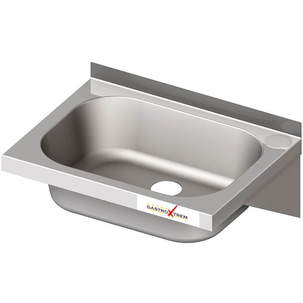 GASTROXTREM Edelstahl Handwaschbecken zur Wandmontage Tiefe 295mm mit Aufkantung