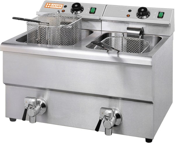 PROFIKOCHER 132528 Elektro-Fritteuse 2 x 8 Liter Becken LFE8/2