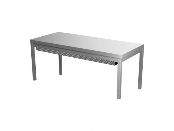 Edelstahl Aufsatzbord / Wärmebrücke 100 x 35 x 40 cm, 1 Etage mit Heizung für Großküchen