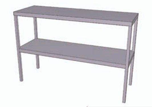 Edelstahl Aufsatzbord 2-etagig mit Rohrstehern - Tiefe 300 mm SCHOLL