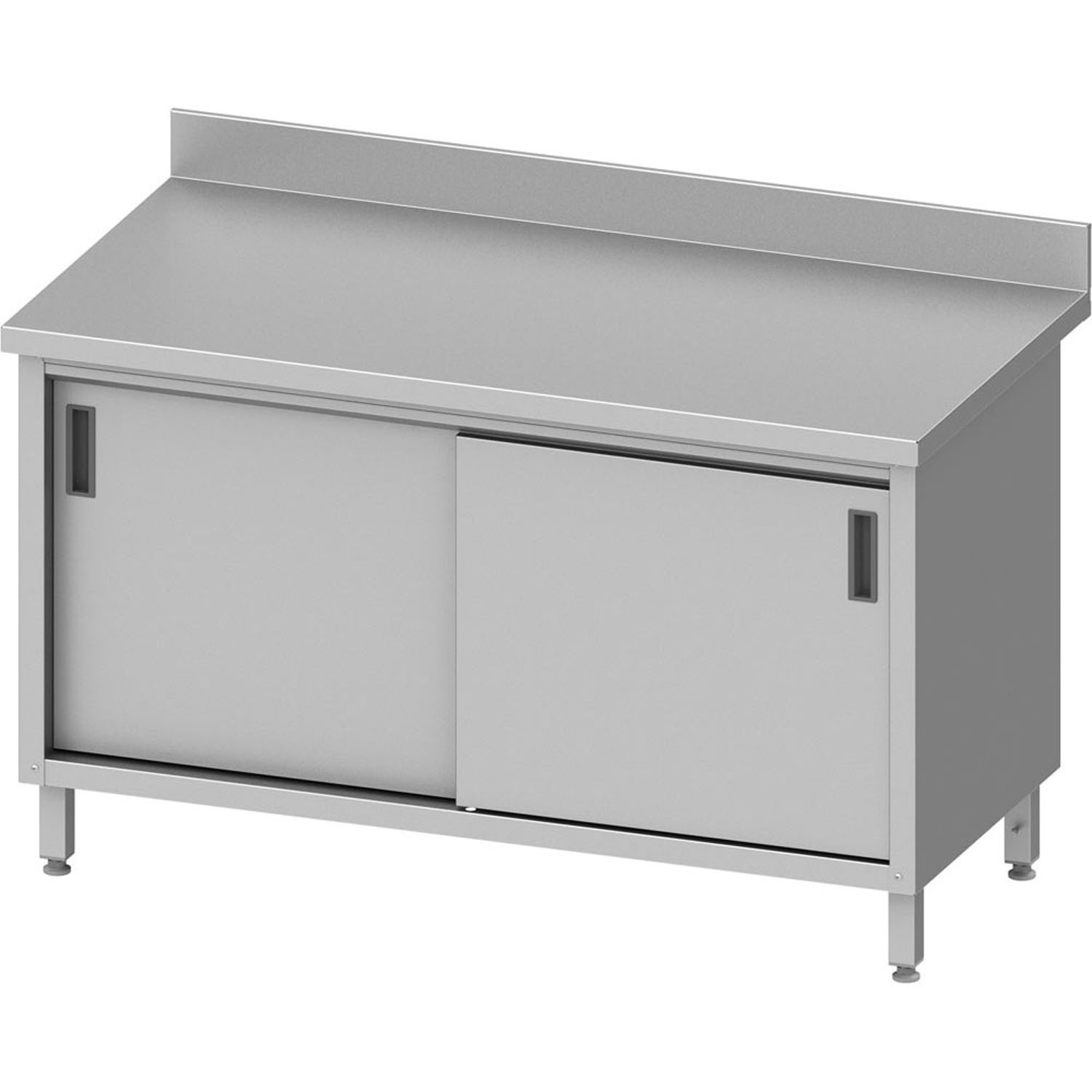 Stalgast Arbeitsschrank mit Flügeltüren, 1100x600x850 mm, mit Aufkantung, verschweißt