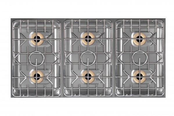 Berner BEG6P70 Power-Gastronomiegaskochfeld als Einbaumodul mit 6 Flammen und 33.000 Watt Leistung