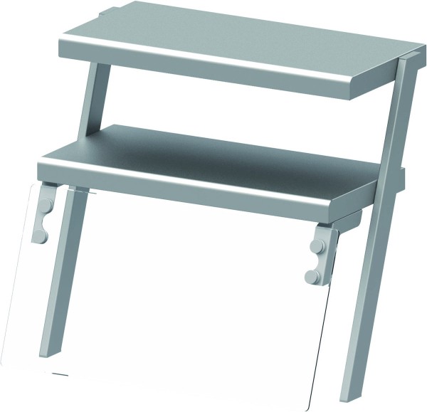 STALGAST Doppel-Aufsatzbord mit Glas-Hustenschutz, Wärmelampe und Beleuchtung 1100x540x700 mm für Sp