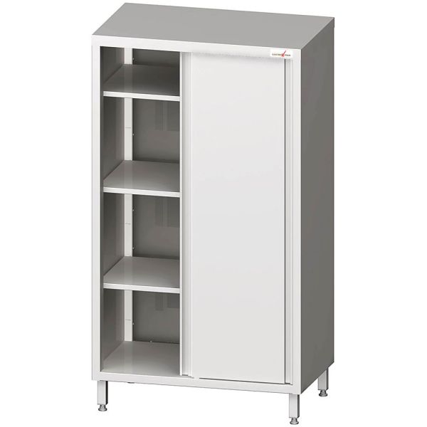 GASTROXTREM Edelstahl Hochschrank mit Schiebetüren 1800mm Höhe - versch. Ausführungen