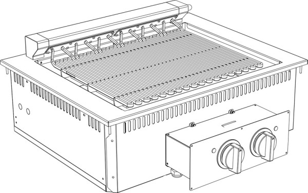 KBS Elektro Grill 2 Heizzonen Drop In 700 Breite 800mm
