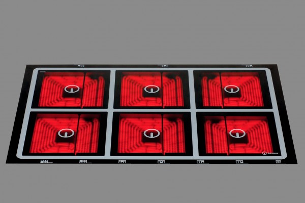 Berner BS6PEGA XL-Quadratplattenkochfeld mit 6 Kochzonen für Gastronomieküchen