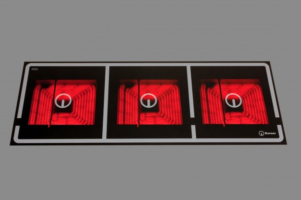 Berner BS3CESSQT 3-flammiges Quadratplatten-Ceranfeld mit Topferkennung