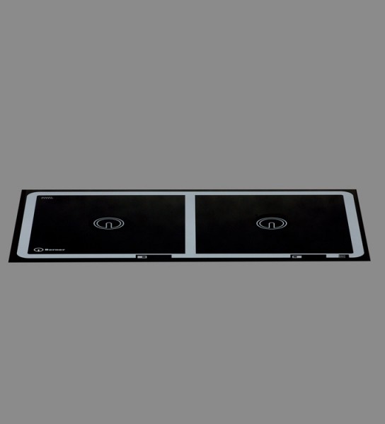 Berner BI2EGAQ14LED Einbaukochfeld Induktion 2 Kochstellen querliegend mit LED-LIGHT