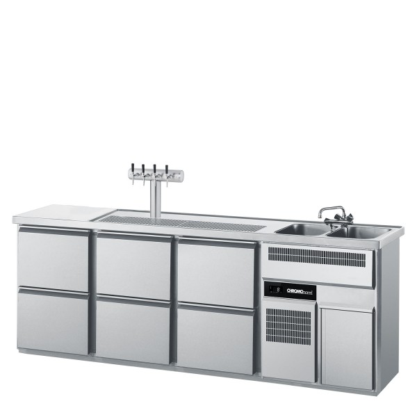 CHROMOnorm BIERTHEKE GN 1/1 - 2 BECKEN RECHTS - 6 ZÜGE 1/2