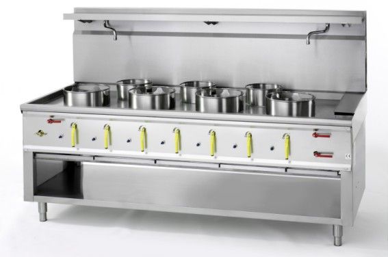 Power Wokherd / Chinaherde, Gas, 7 Brenner, 127 kW, Standgerät