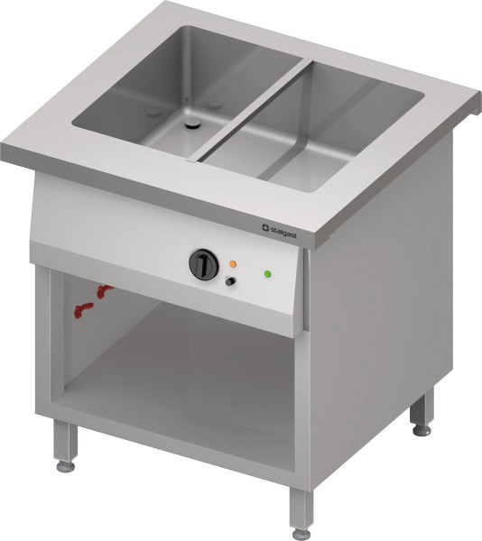 STALGAST Bain-Marie-Station "Free Flow" mit einem Becken 2x GN1/1, 799x735x880 mm Edelstahlabdeckung