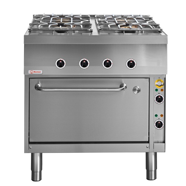 Berner BHG4P85UB Standherd Gas mit 4 Kochstellen Power Sondermodell