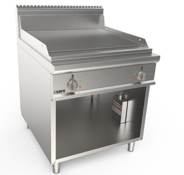 SARO Elektrogriddleplatte 800mm breit Stand gerillt LQ