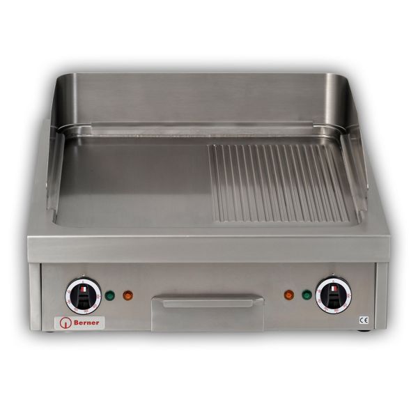 Berner BGHA100H Bratplatte 1/2 gerillt Snack Line 10,5 kW mit 2 Heizzonen