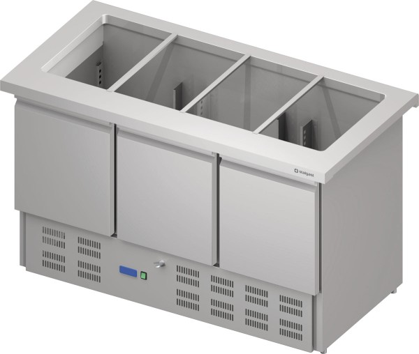 STALGAST Saladette "Free Flow", dreitürig 1465x735x880 mm Edelstahlabdeckung