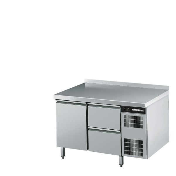 CHROMOnorm KÜHLTISCH GN 1/1, 1 TÜR, 2 ZÜGE 1/2 - 1250x700x850 mm