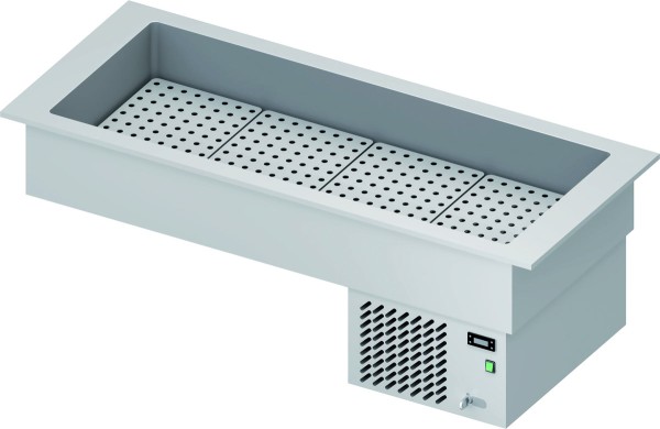 STALGAST Getränke-Kühlwanne "Drop-In" 4x GN1/1 1480x620x210 mm Edelstahlabdeckung