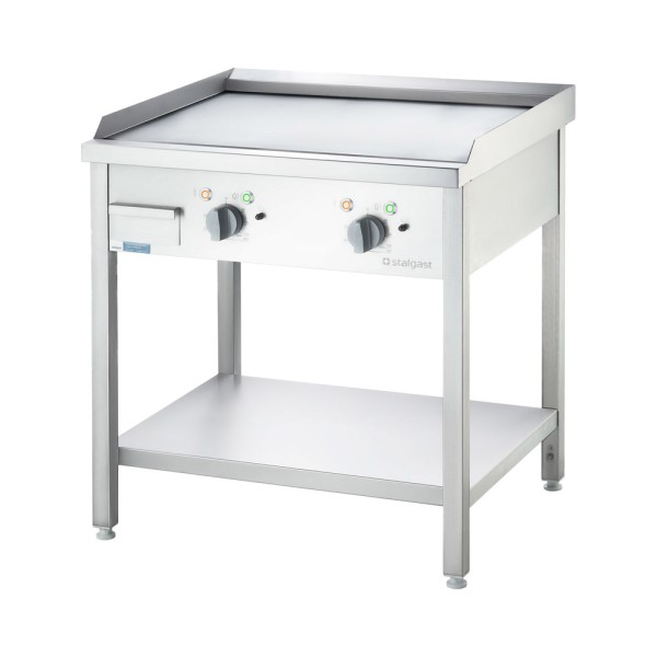 STALGAST Elektro-Griddleplatte als Standgerät - glatt, Unterbau offen, 800 x 700 x 850 mm (BxTxH)