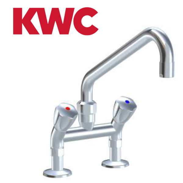 KWC Gastro K.24.42.41.000C74 3/4" Zweigriff-Gastronomiearmatur - Zweiloch - nieder - geneigt