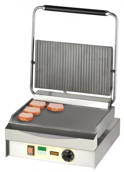 Chopper-Grill - oben geriffelt + unten glatt, mit Digitaltimer