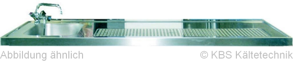 Schanktischabdeckung ,Wulstrand, 2 Becken links 2500 x 750 mm