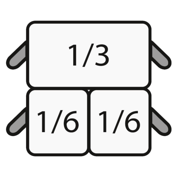 SARO E7/CPCEXF Nudelkorb-Set: 2 x 1/6 GN + 1 x 1/3 GN