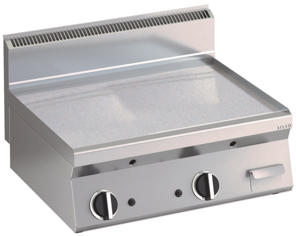 KBS Gas Grillplatte glatt verchromte Fläche 595x555mm 2 Heizzonen Tischgerät