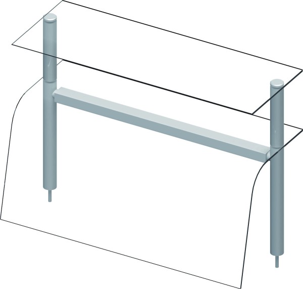 STALGAST Doppel-Glas-Aufsatzbord mit Hustenschutz 790x455x700 mm für Speisenausgabesysteme