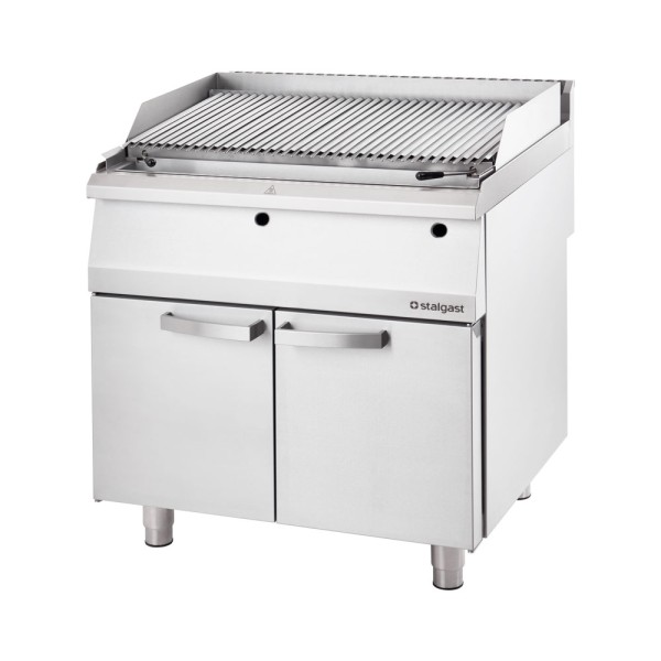 STALGAST Edelstahl Lavastein-Grill mit S-Rost für Fisch und Meeresfrüchte, Serie 700 ND, 800 mm